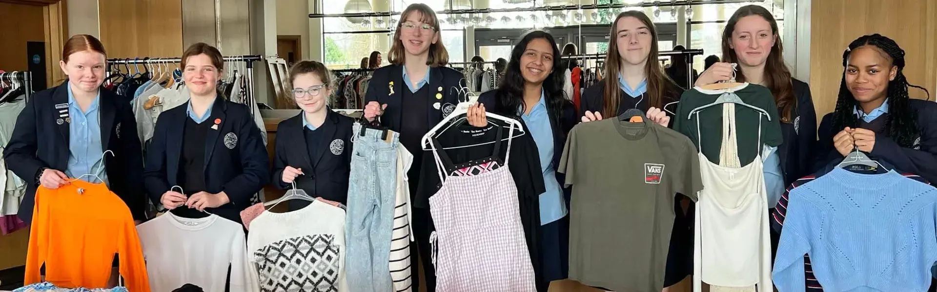 The Eco Society, in collaboration with FIPS, orchestrated Ibstock's second annual Clothes Swap in the theatre foyer of Ibstock Place School, Roehampton.