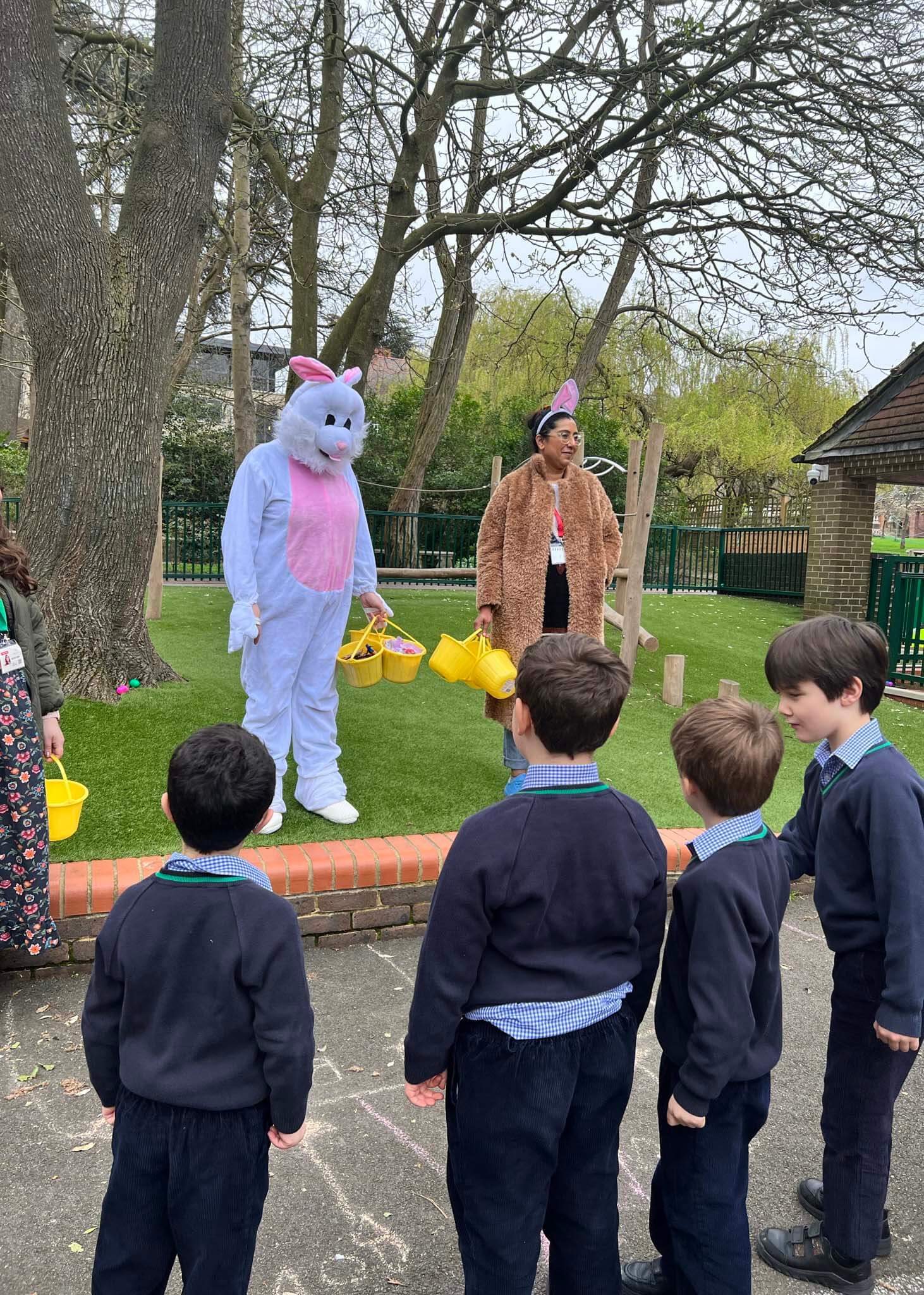 Pre-prep and Prep pupils has a special surprise visit from the Easter Bunny.