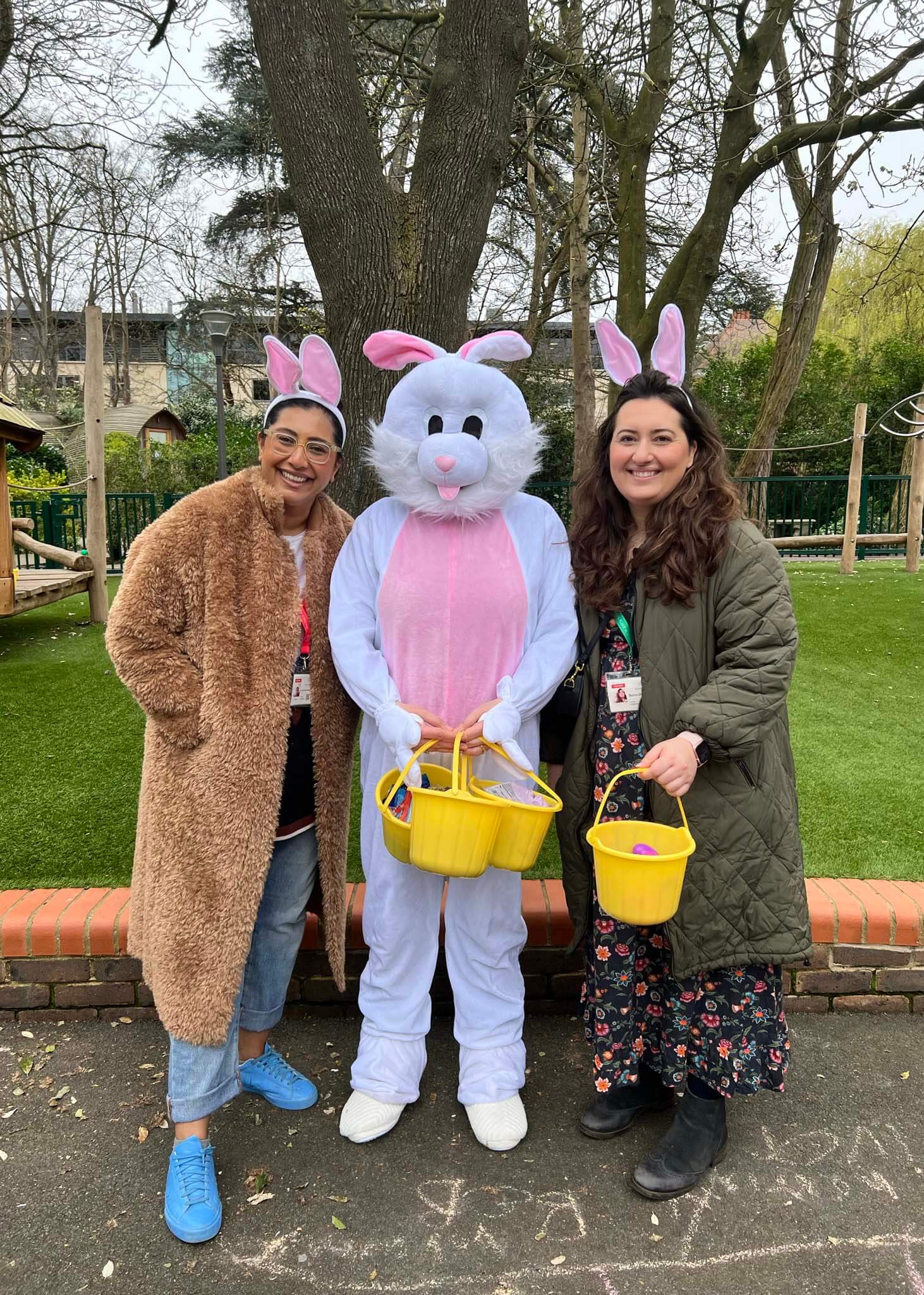 Easter Bunny with the FIPS volunteers.
