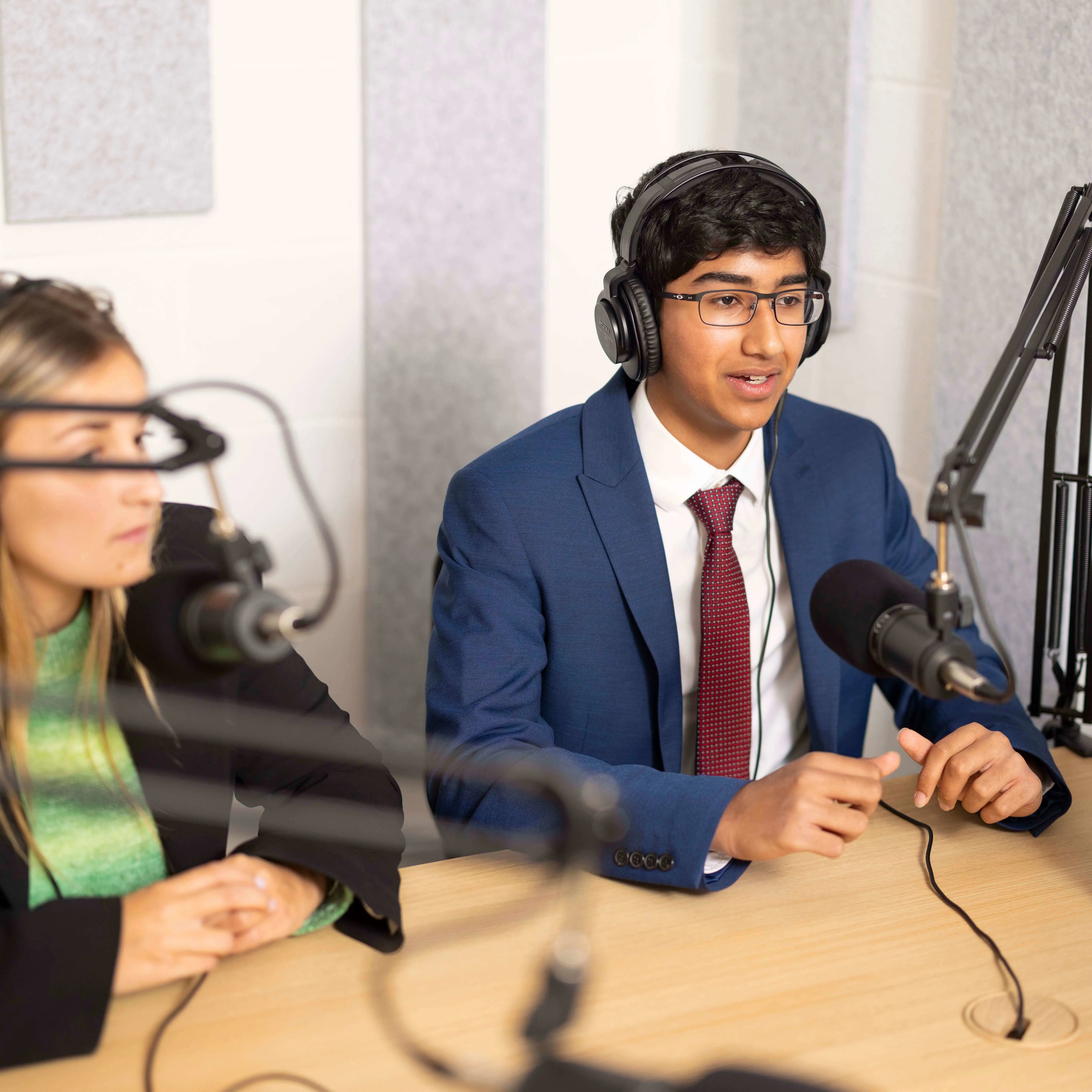 Pupils creating podcast at Ibstock Place School, Private Prep School Near Richmond, Barnes, Putney, Kingston, & Wandsworth.