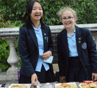 Senior pupils at the bake sale of Ibstock Place School.