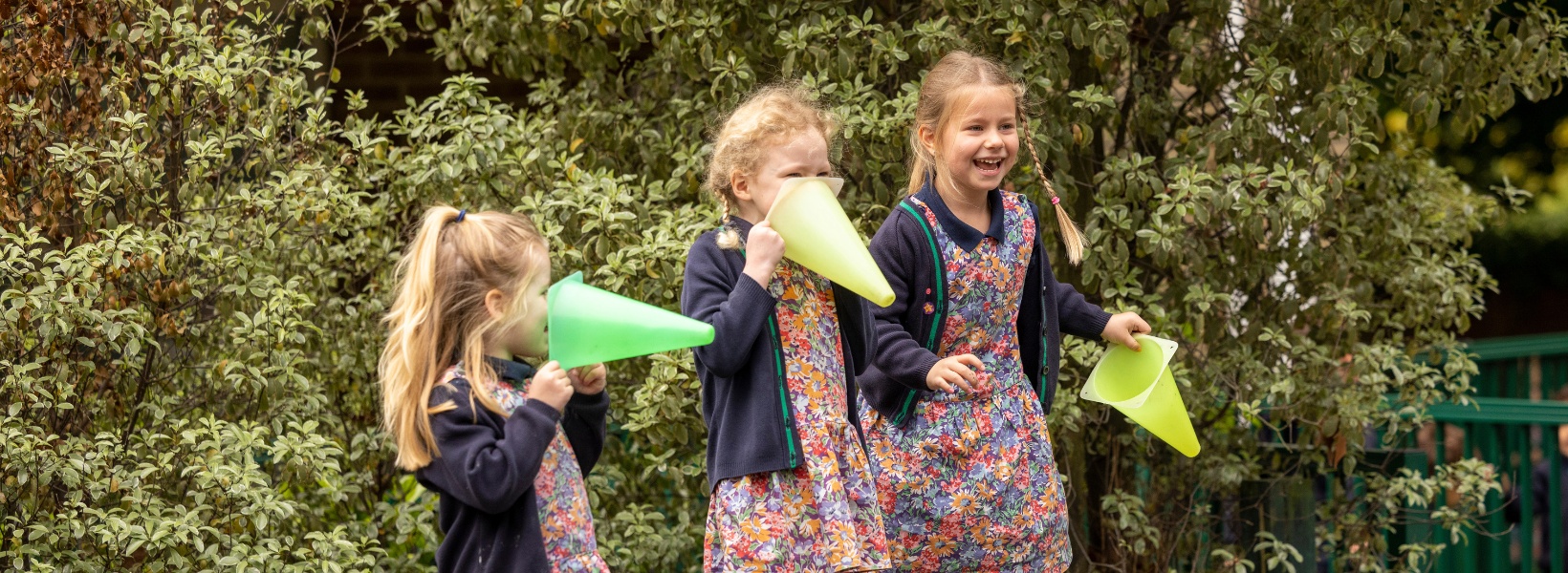 Pre-prep pupils playing with plastic cones at Ibstock Place School, a private school near Richmond