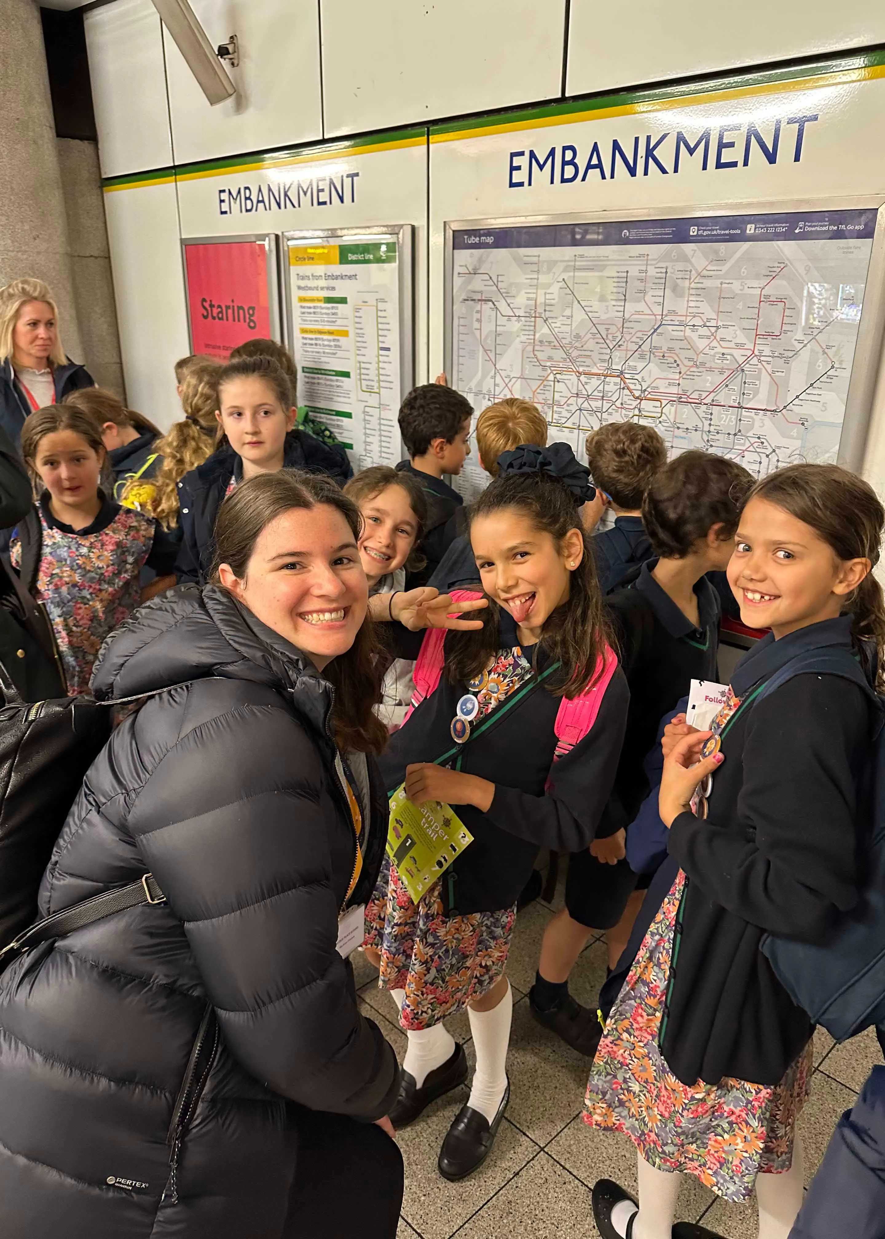 Prep 4 pupils riding the tube in London | Ibstock Place School, a private school near Richmond, Barnes, Putney, Kingston, and Wandsworth on an overseas trip. 