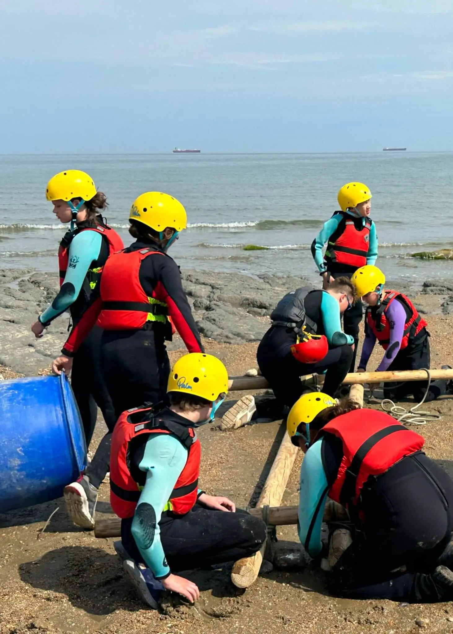 Prep 6 residential trip to the Isle of Wight, pupils making a float boat| Ibstock Place School, Roehampton, Private School Near Richmond, Barnes, Putney, Kingston, & Wandsworth 