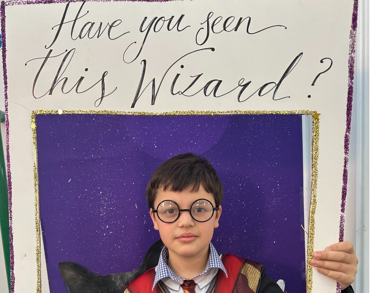 Prep celebrated world book day and pupil here is dressed up at Harry Potter at at Ibstock Place School, a private school near Richmond.