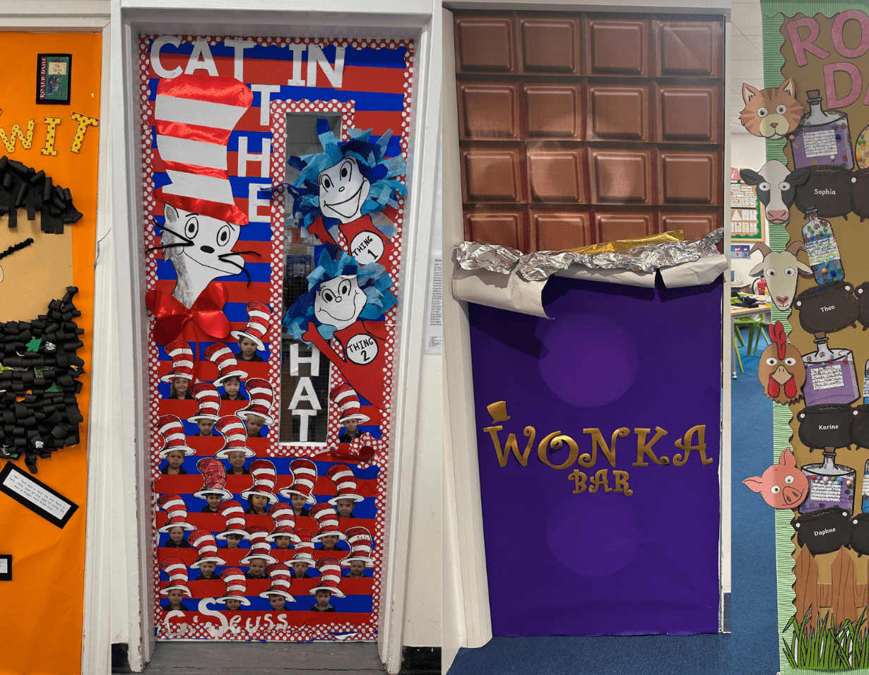 Prep celebrated world book day and pupil have decorated their classroom doors at Ibstock Place School, a private school near Richmond.