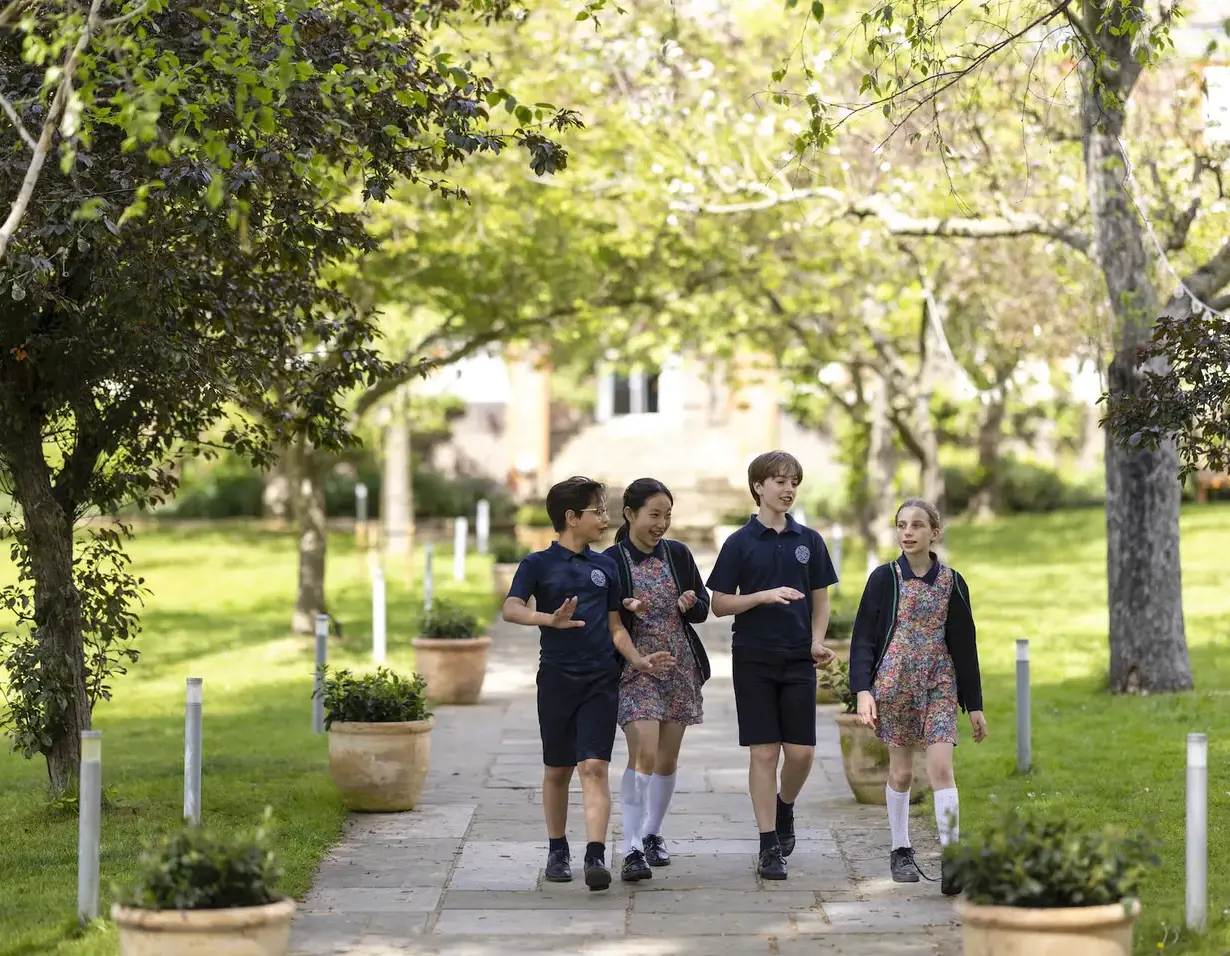 Prep pupils walking around the campus of Ibstock Place School, a private school near Richmond