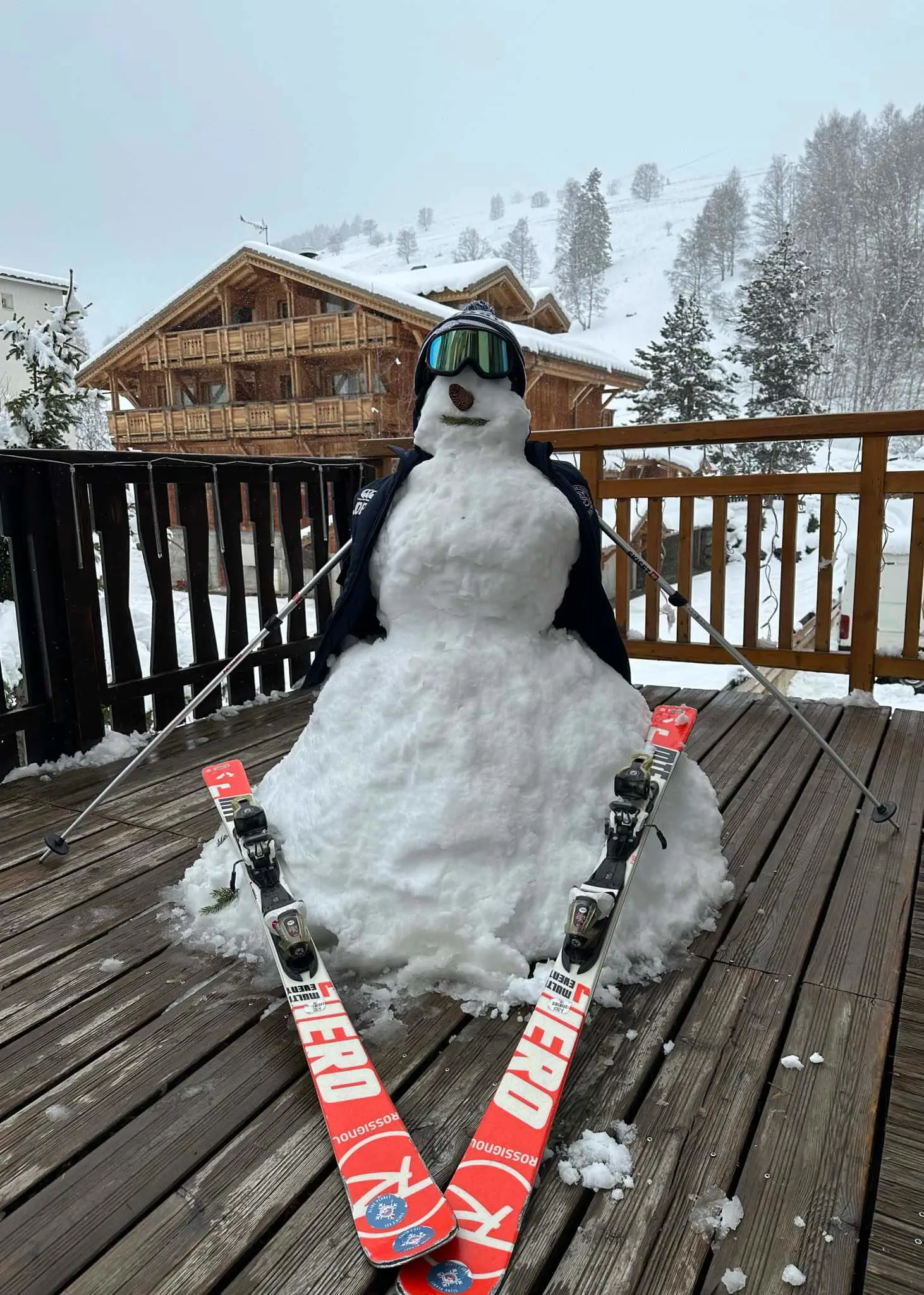 Senior pupils made a snowman during their ski trip to the Alps | Ibstock Place School, a private school near Richmond, Barnes, Putney, Kingston, and Wandsworth.