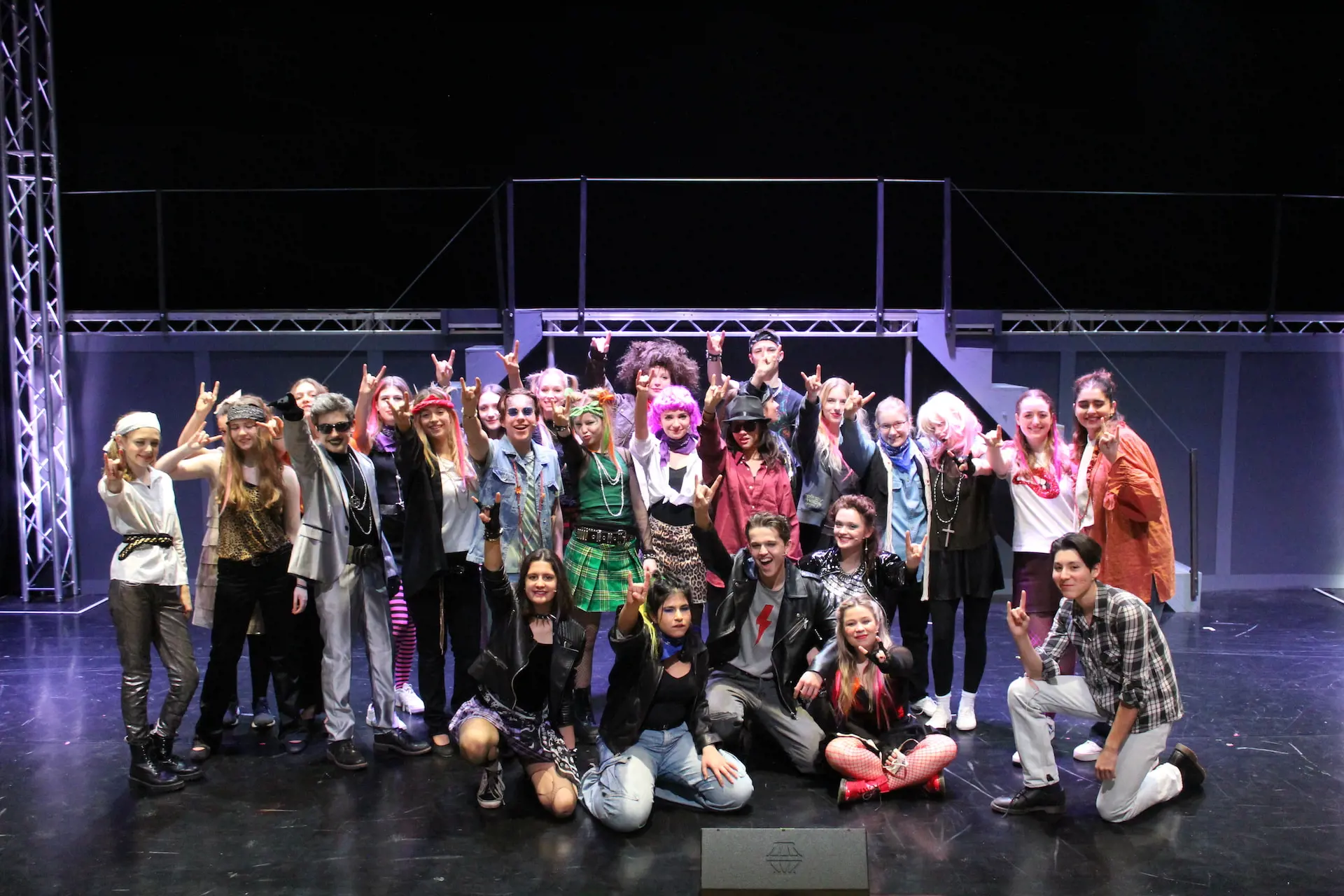 Senior pupils group photo of their drama production at Ibstock Place School, a private school near Richmond, Barnes, Putney, Kingston, and Wandsworth.