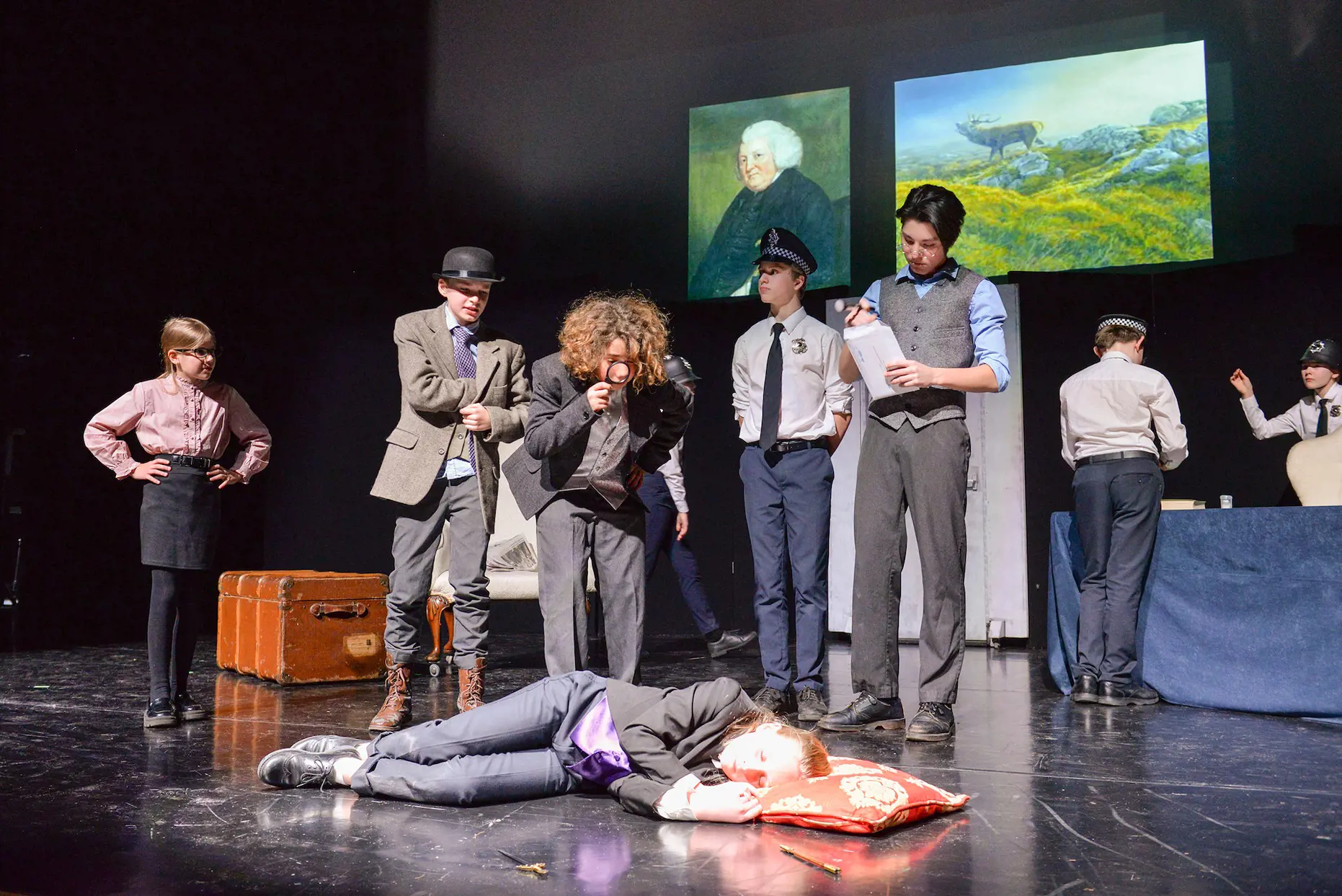 Senior pupils performing a play at Ibstock Place School, a private school near Richmond, Barnes, Putney, Kingston, and Wandsworth.