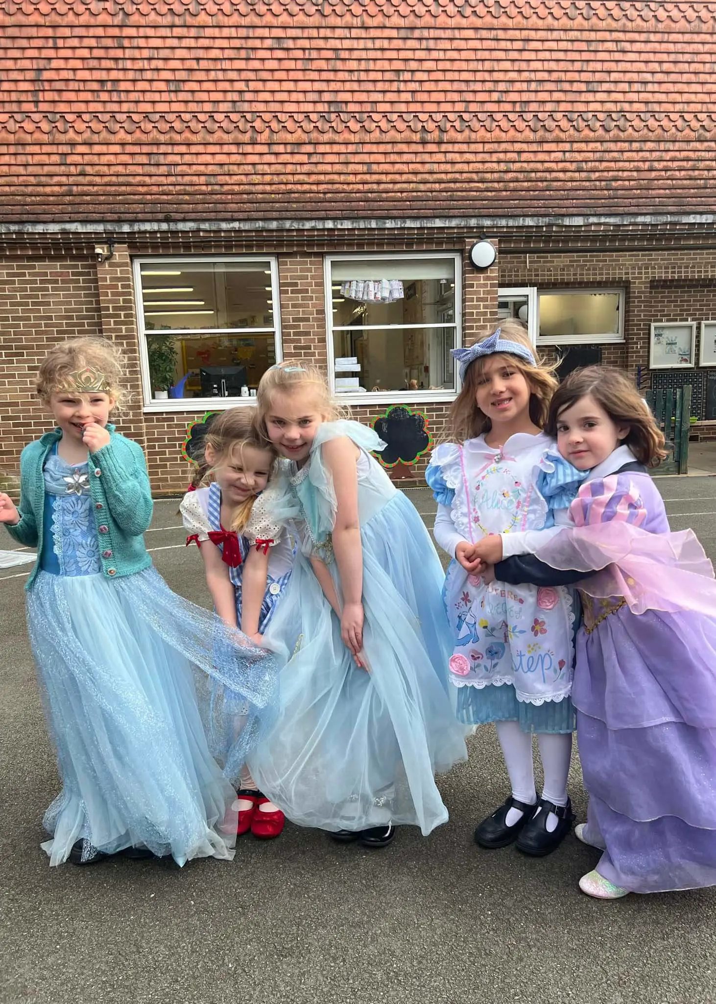 Children dressed up as Princesses for world book day at Ibstock Place School, Roehampton, a private school near Richmond, Barnes, Putney, Kingston, & Wandsworth