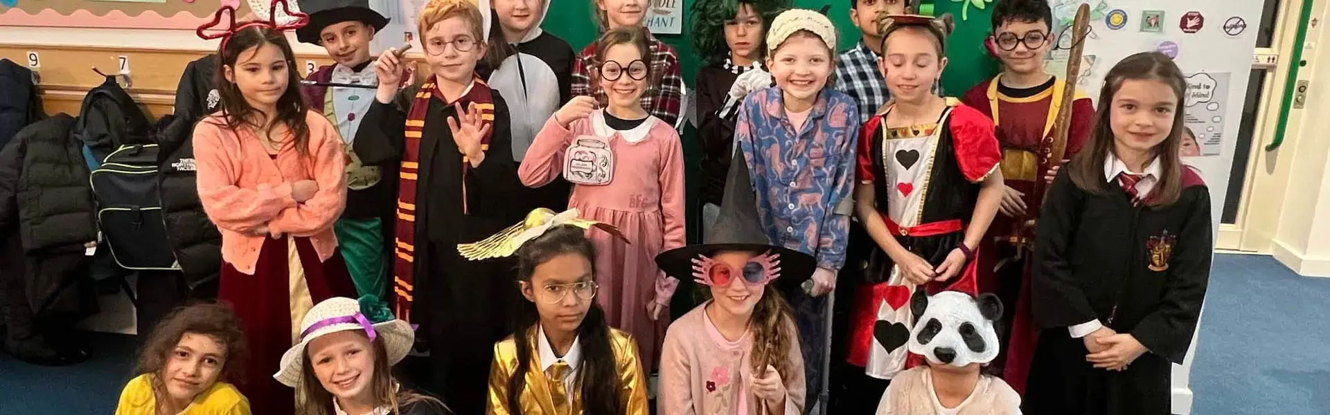 Pupils dressed up for world book day at Ibstock Place School, Roehampton, a private school near Richmond, Barnes, Putney, Kingston, & Wandsworth