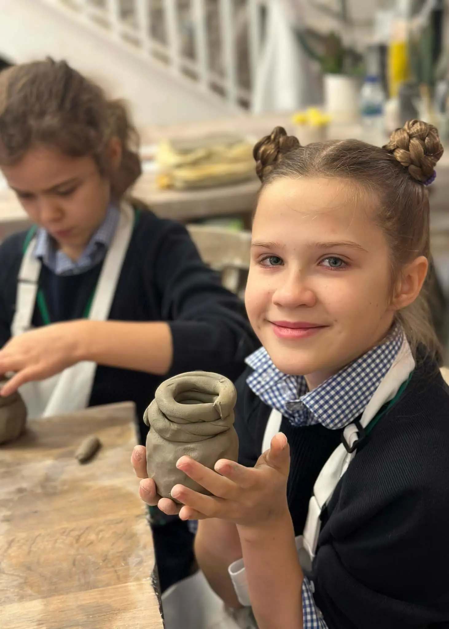 Prep 5 pupils of Ibstock Place School took a ceramics class.