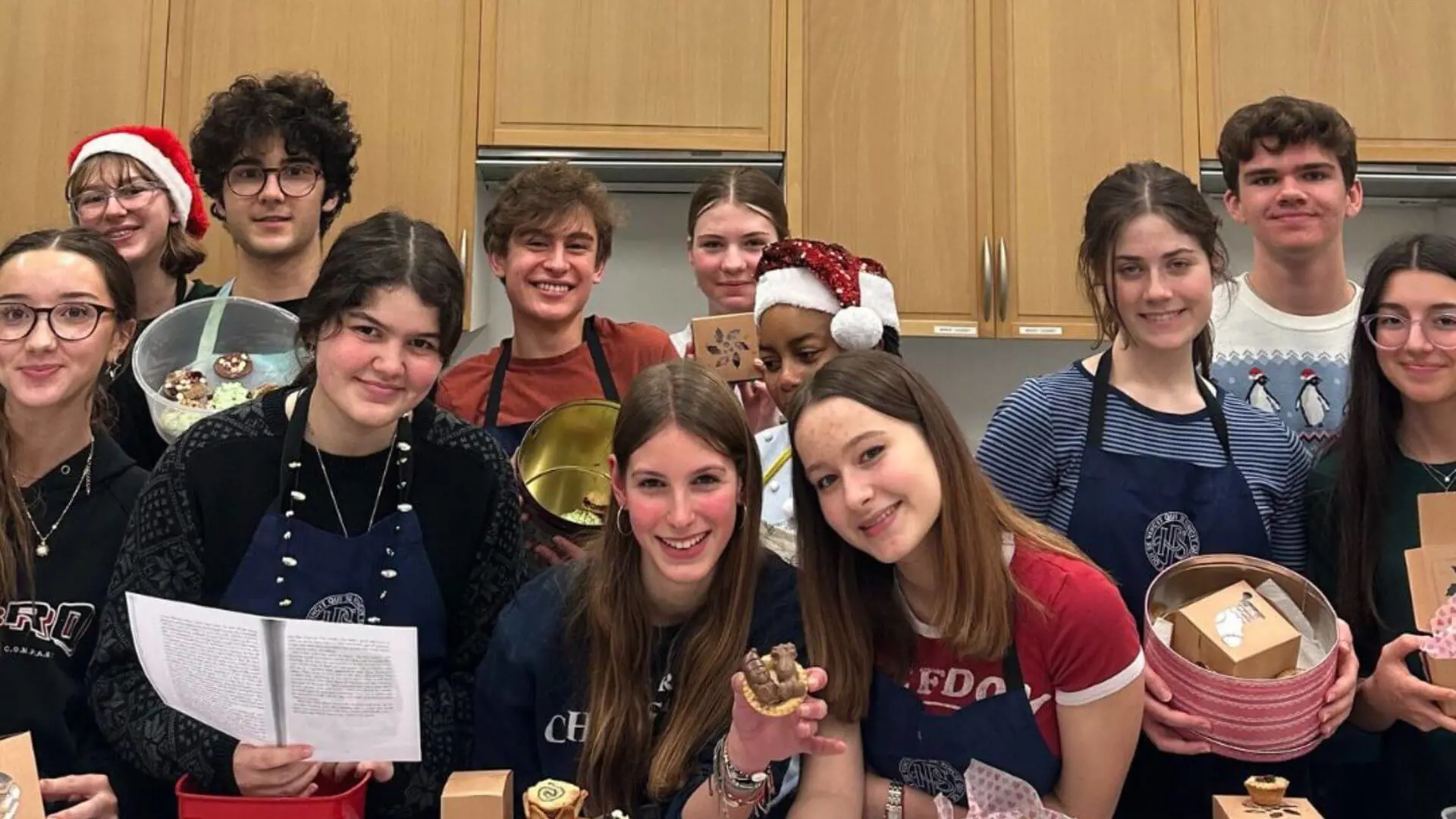 Ibstock Place School pupils baking Christmas treats.