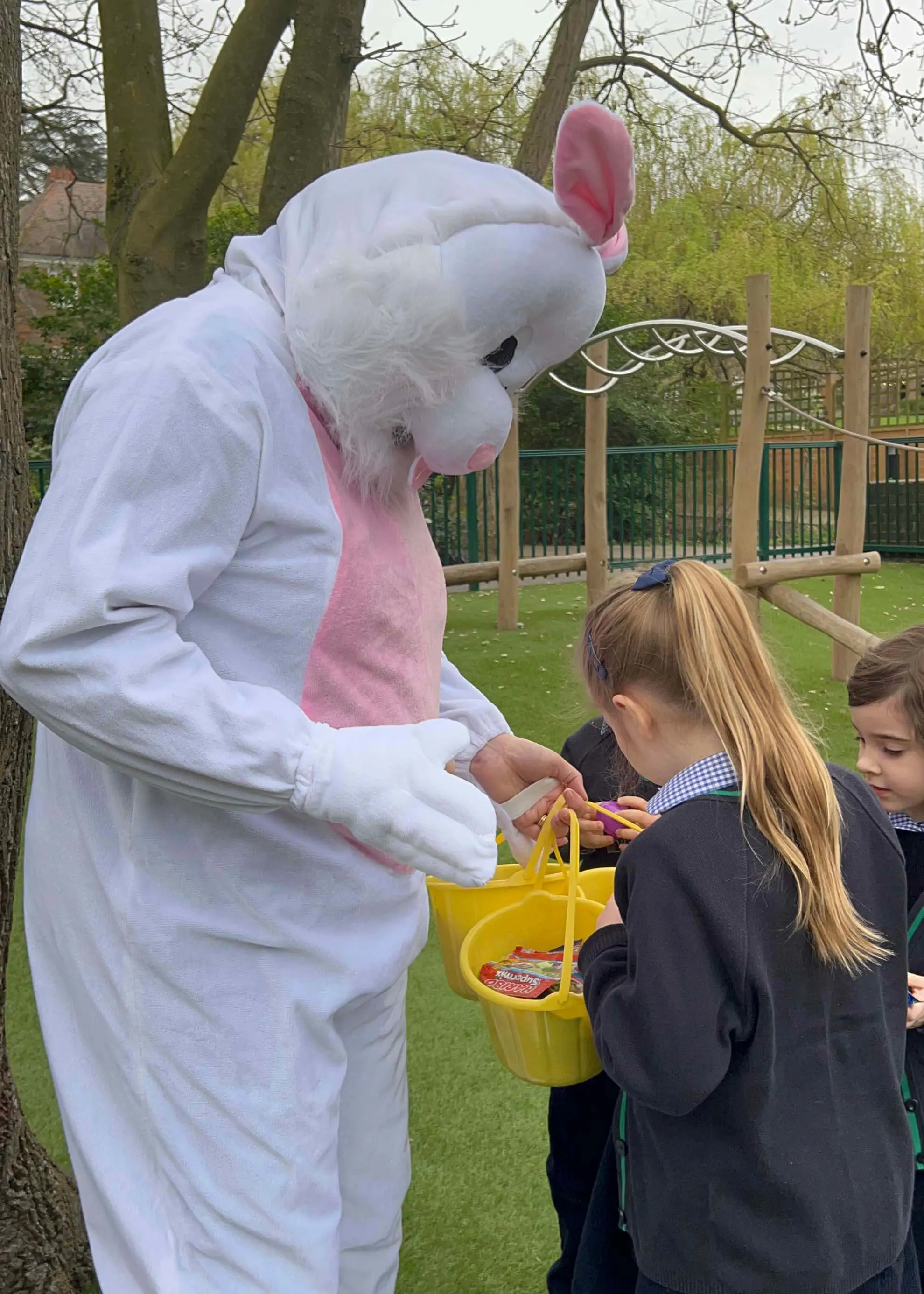 Pre-prep and Prep pupils has a special surprise visit from the Easter Bunny.