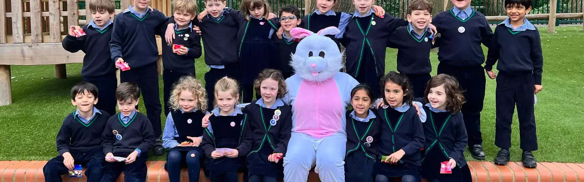 Pre-prep and Prep pupils has a special surprise visit from the Easter Bunny.