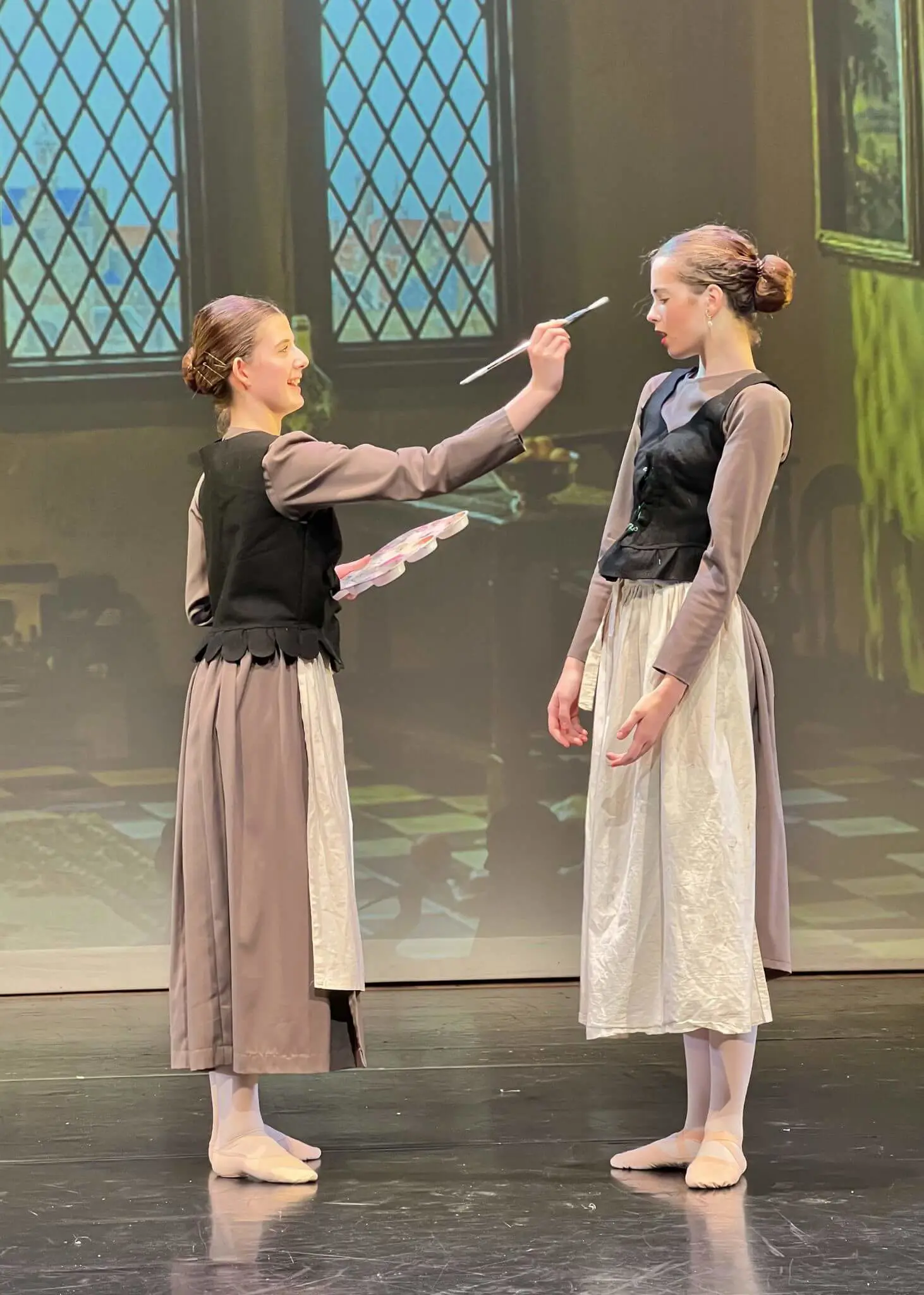 Senior pupils doing a ballet performance at Ibstock Place School, a private school near Richmond, Barnes, Putney, Kingston, and Wandsworth on an overseas trip. 