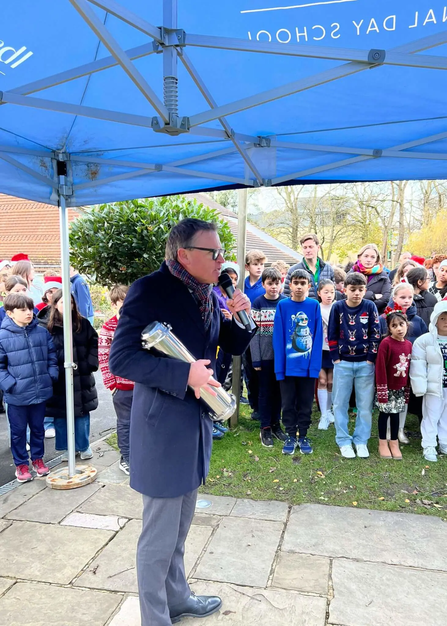 Headmaster with time capsule | Ibstock Place School, Roehampton, Private School Near Richmond, Barnes, Putney, Kingston, & Wandsworth 