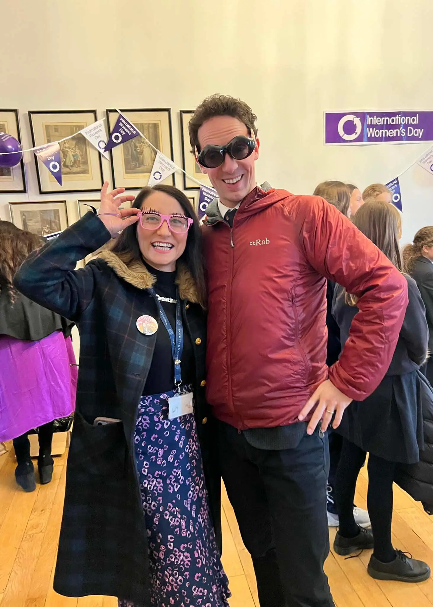 Teachers Celebrating International Women's Day at Ibstock Place School, Roehampton, a private school near Richmond, Barnes, Putney, Kingston, & Wandsworth