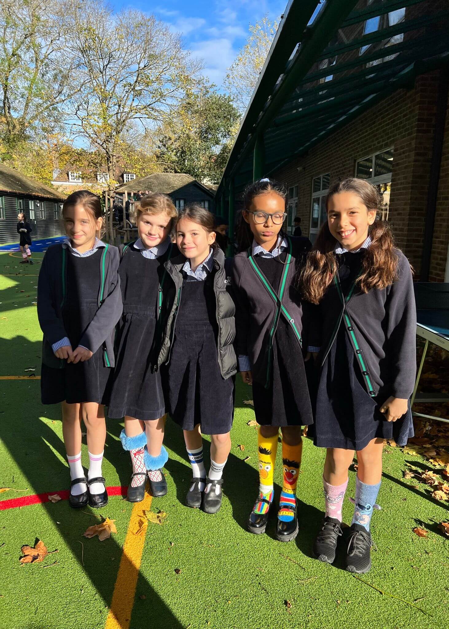 Prep pupils in odd socks| Ibstock Place School, a private school near Richmond, Barnes, Putney, Kingston, and Wandsworth. 