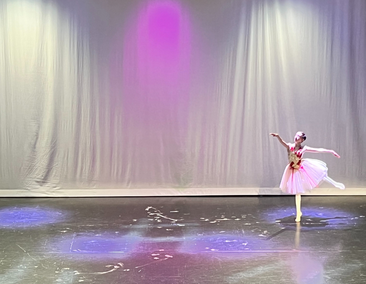 Prep girls doing a dance performance at Ibstock Place School, a private school near Richmond.