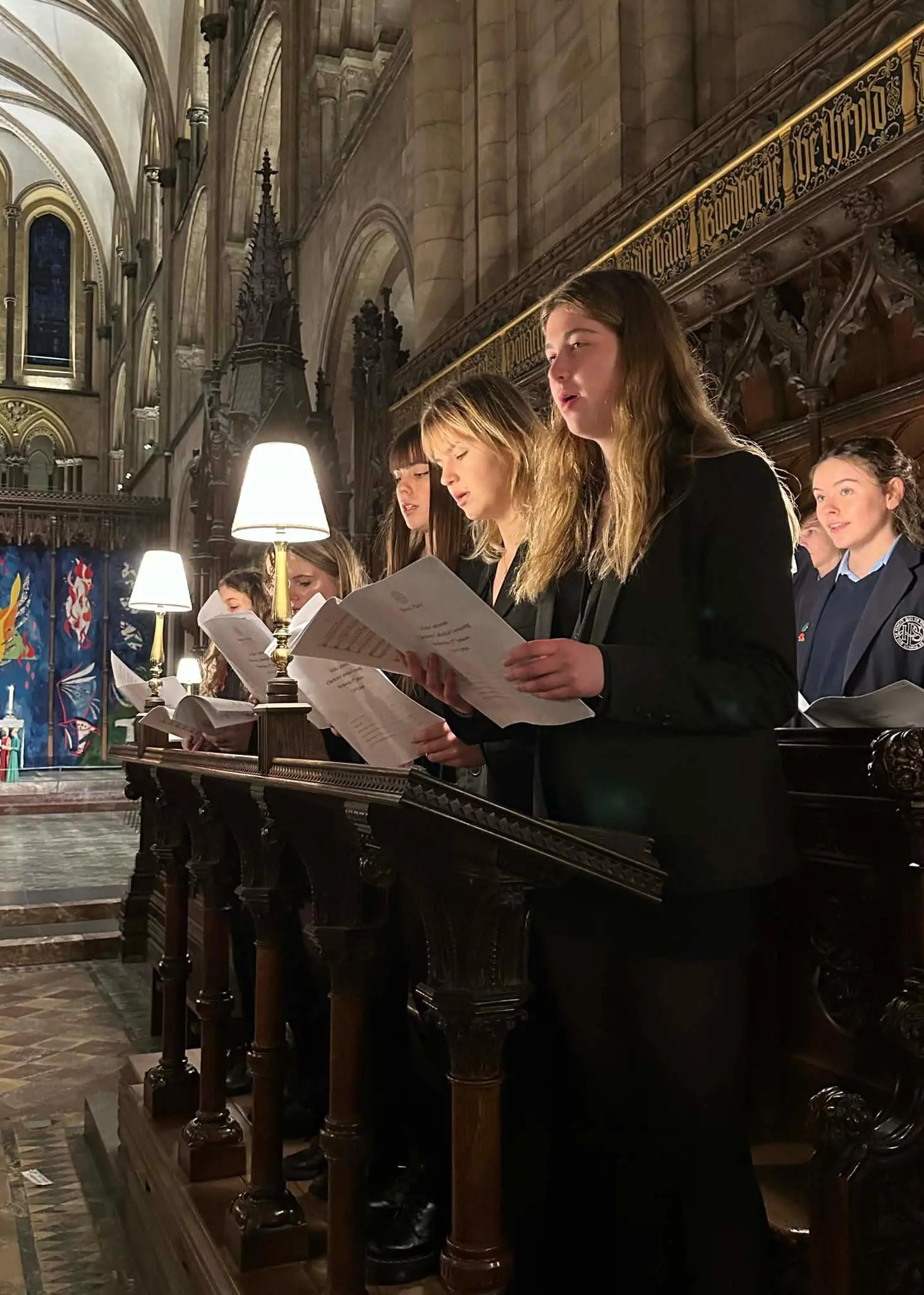 Schola Cantorum sang evensong quite superbly at Chichester Cathedral. 