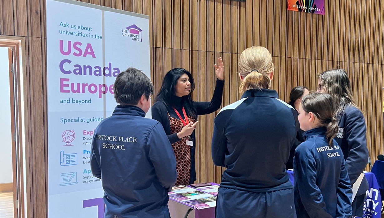 Senior pupils attending the careers fair at Ibstock Place School, a private school near Richmond, Barnes, Putney, Kingston, and Wandsworth.