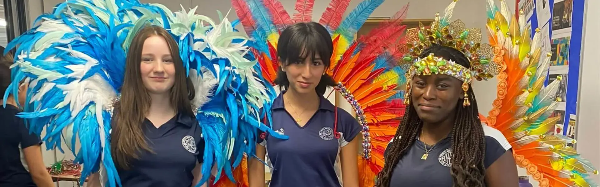 Senior pupils in carnival attire | Ibstock Place School, a private school near Richmond, Barnes, Putney, Kingston, and Wandsworth. 